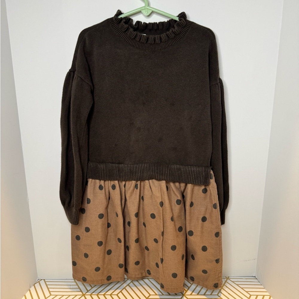 GAP Brown and Tan Polka Dot Kids Casual Dress